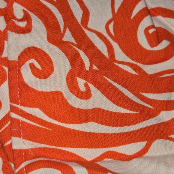 Merona Orange & White Paisley A-Line Skirt With Pockets - Elastic Waist - Size L - Picture 4 of 4